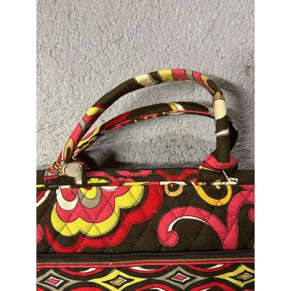 Vera Bradley Puccini Laptop Computer Bag Brown Red Yellow
